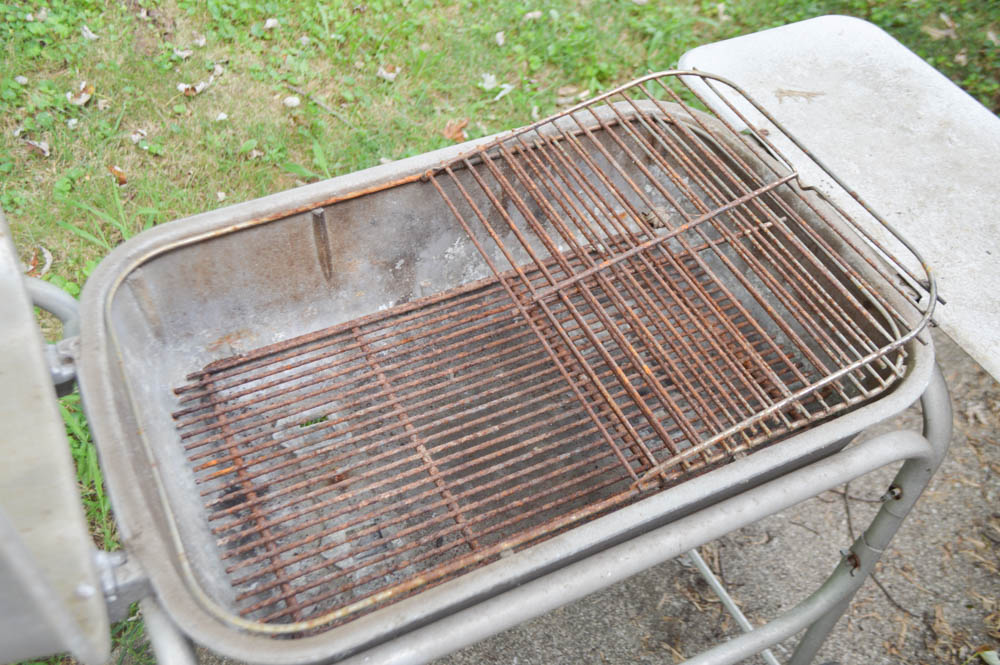 Vintage Portable Kitchen Grill on Rolling Cart