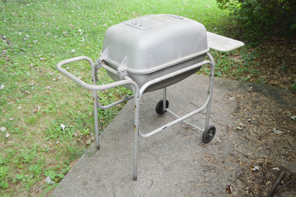Vintage Portable Kitchen Grill on Rolling Cart