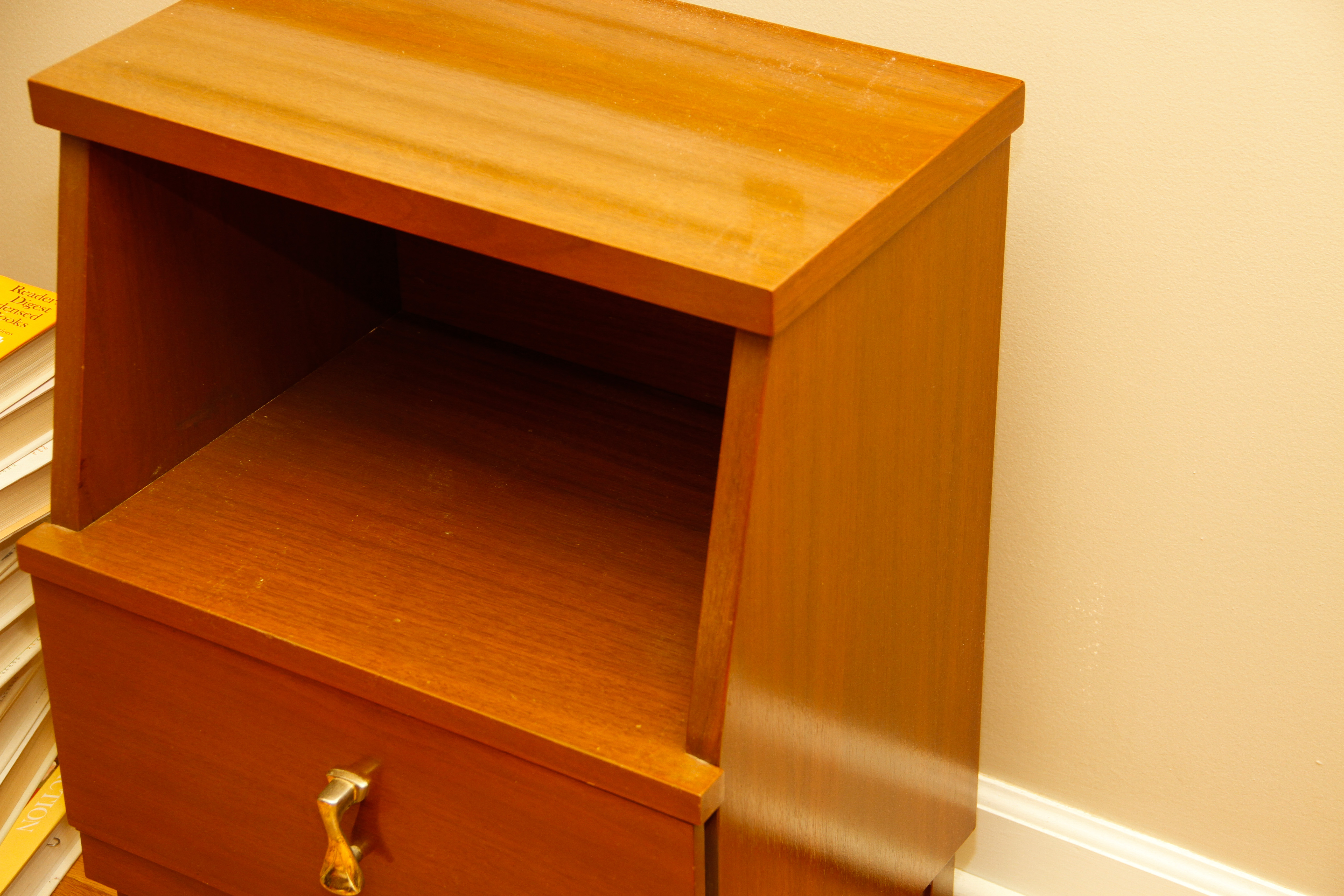 Vintage Mid-Century Wooden Nightstand By Stanley