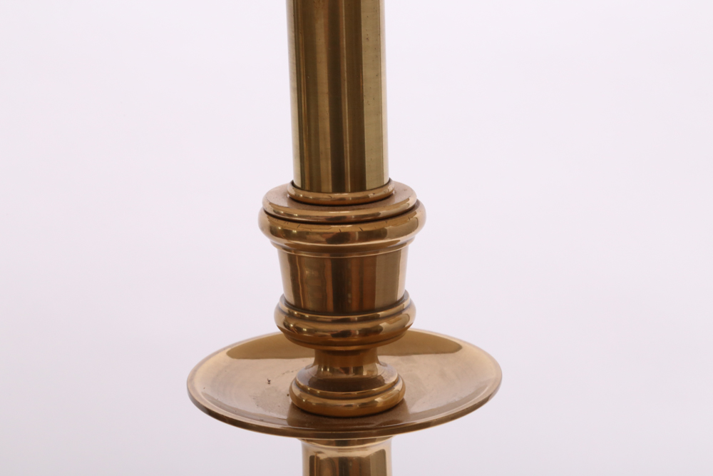 Pair of Frederick Cooper Brass Candlestick Lamps