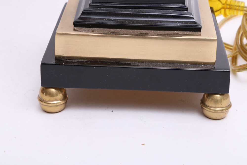 Pair of Frederick Cooper Brass Candlestick Lamps