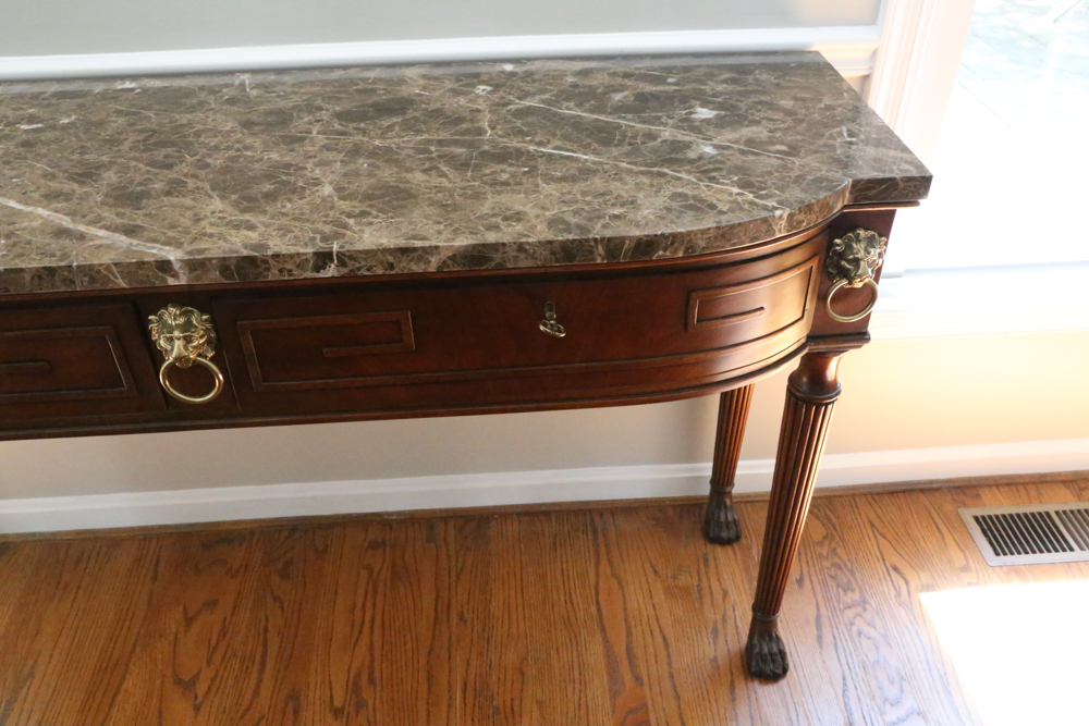 Henredon Historic Natchez Marble Top Console Table