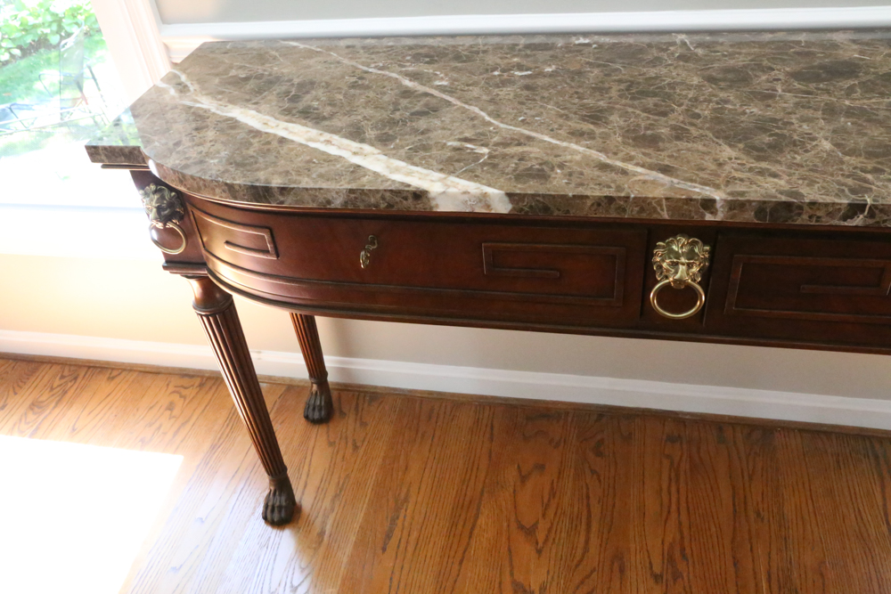 Henredon Historic Natchez Marble Top Console Table