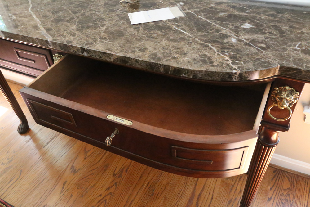 Henredon Historic Natchez Marble Top Console Table