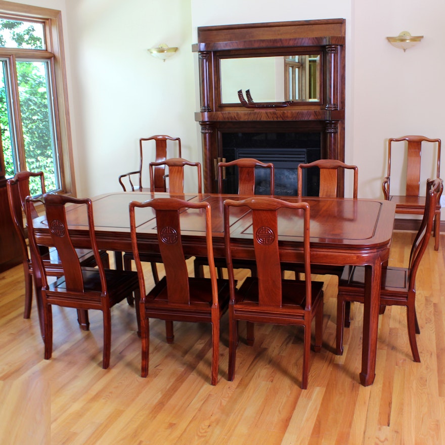 Custom Made Rosewood Dining Table and Chairs