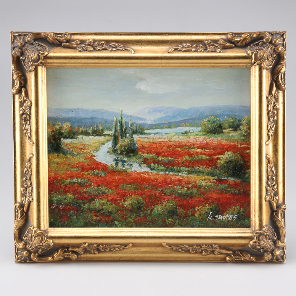 K. James Signed Oil Landscape