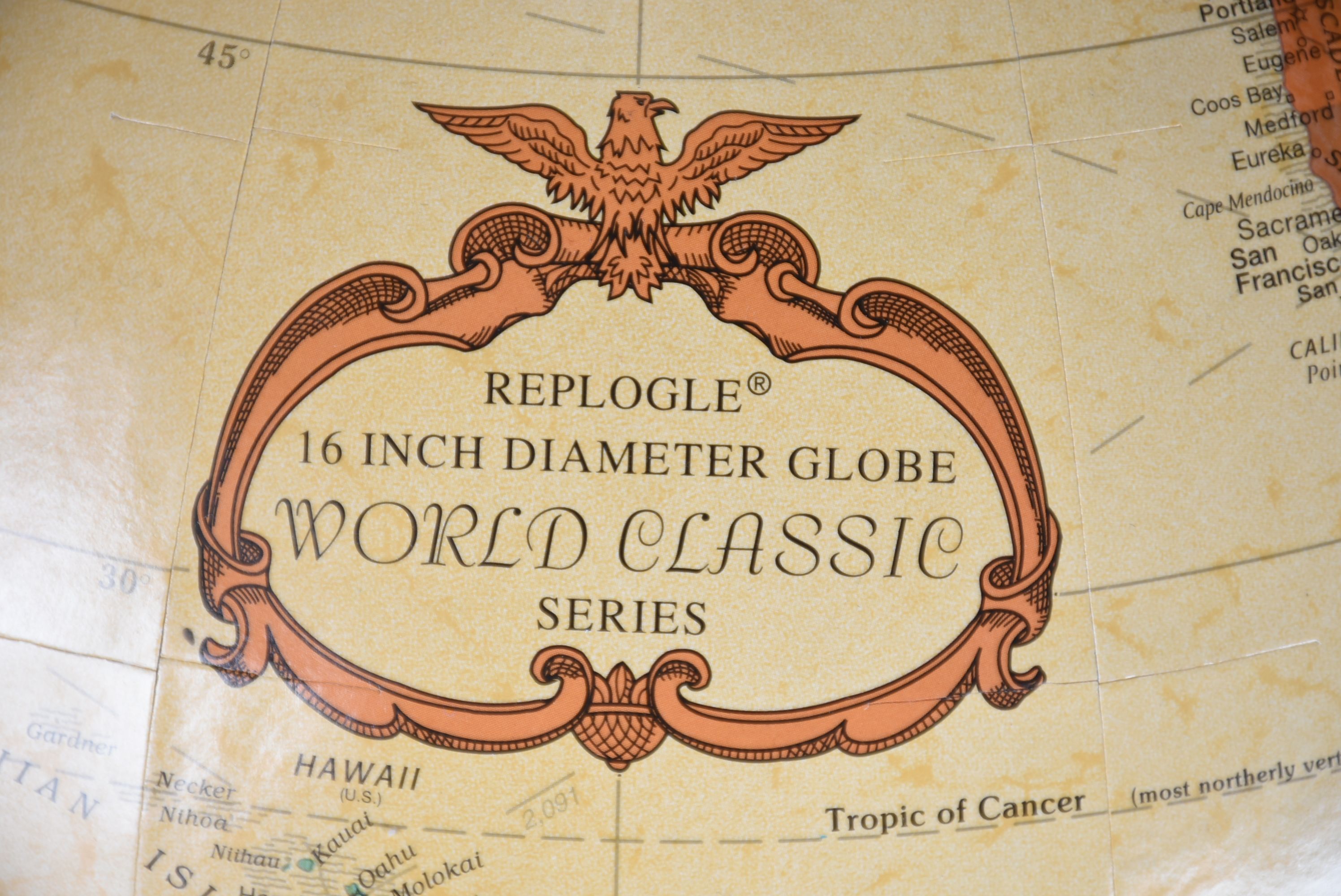 Replogle 16" Globe On Wooden Stand