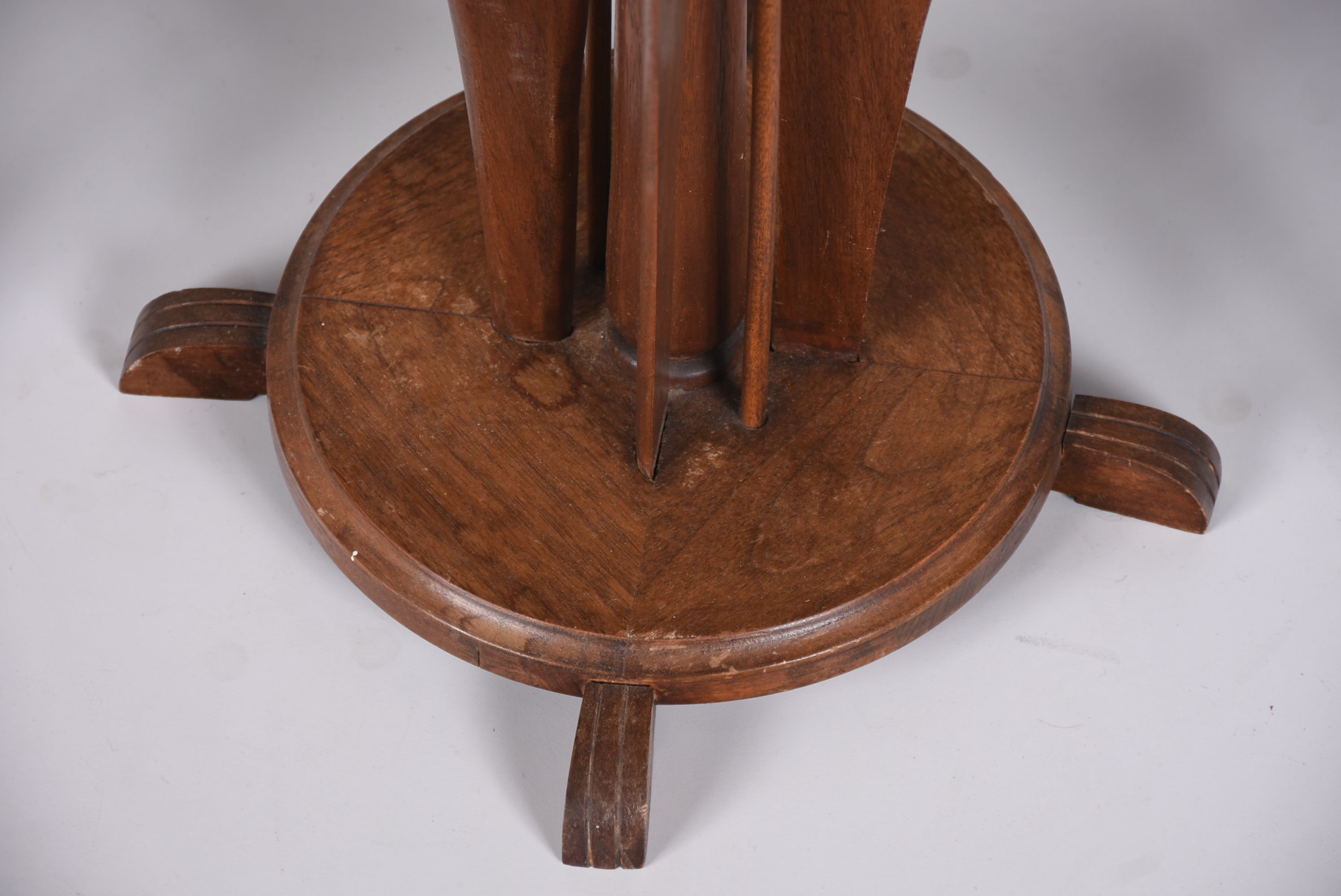 Vintage Swedish Wooden Tulip Plant Stand and Candleholders