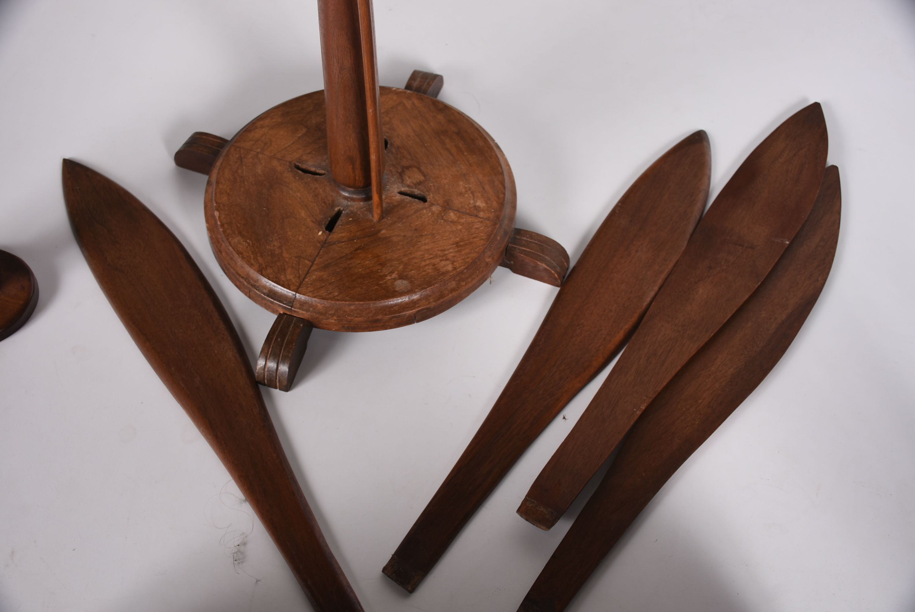 Vintage Swedish Wooden Tulip Plant Stand and Candleholders