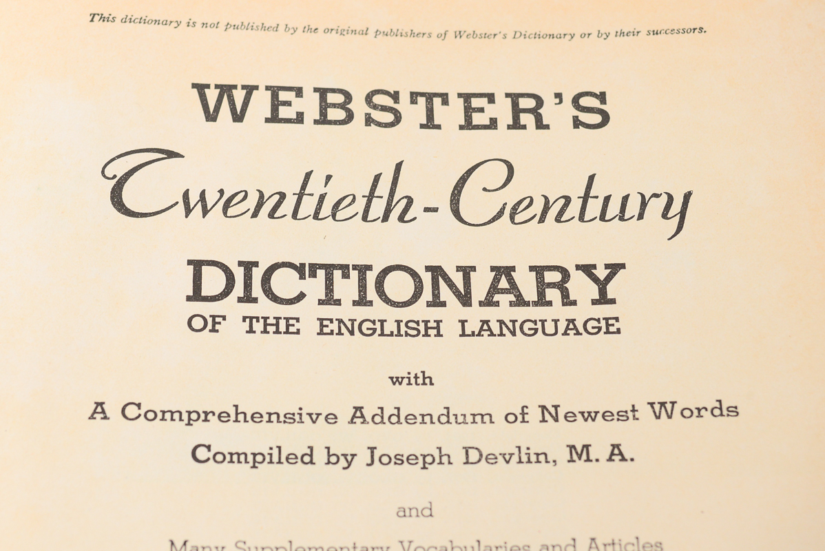 1939 Webster's Twentieth Century Dictionary