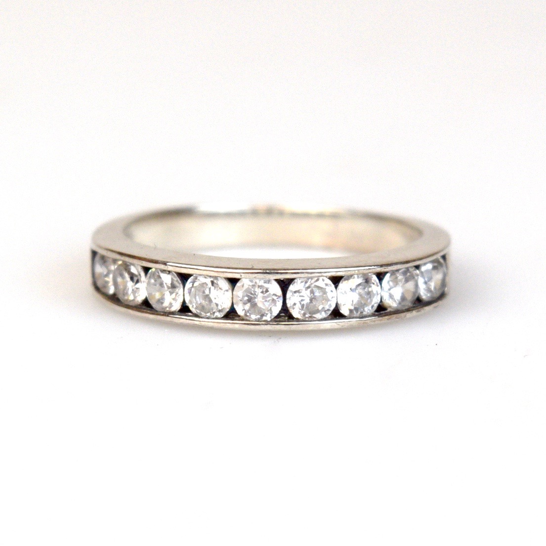 Cubic Zirconia and Sterling Silver Band Ring