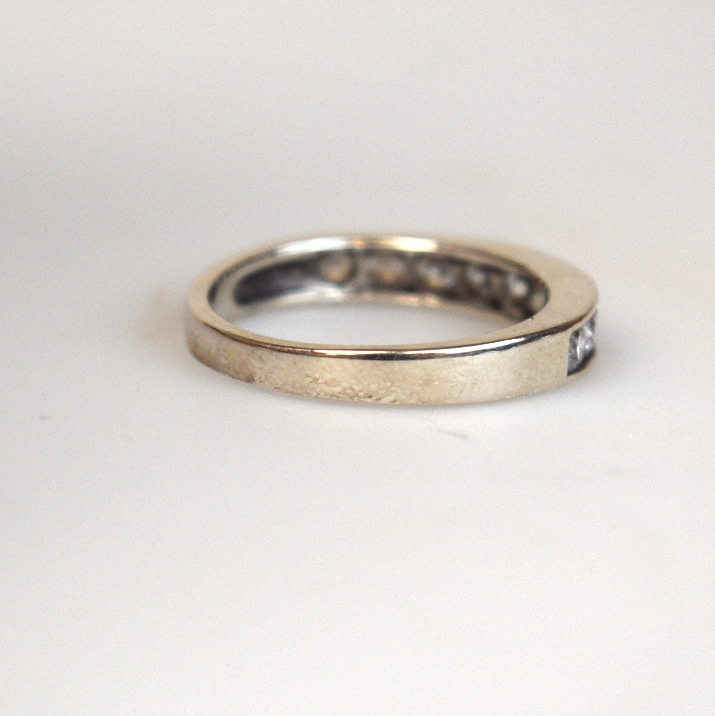 Cubic Zirconia and Sterling Silver Band Ring