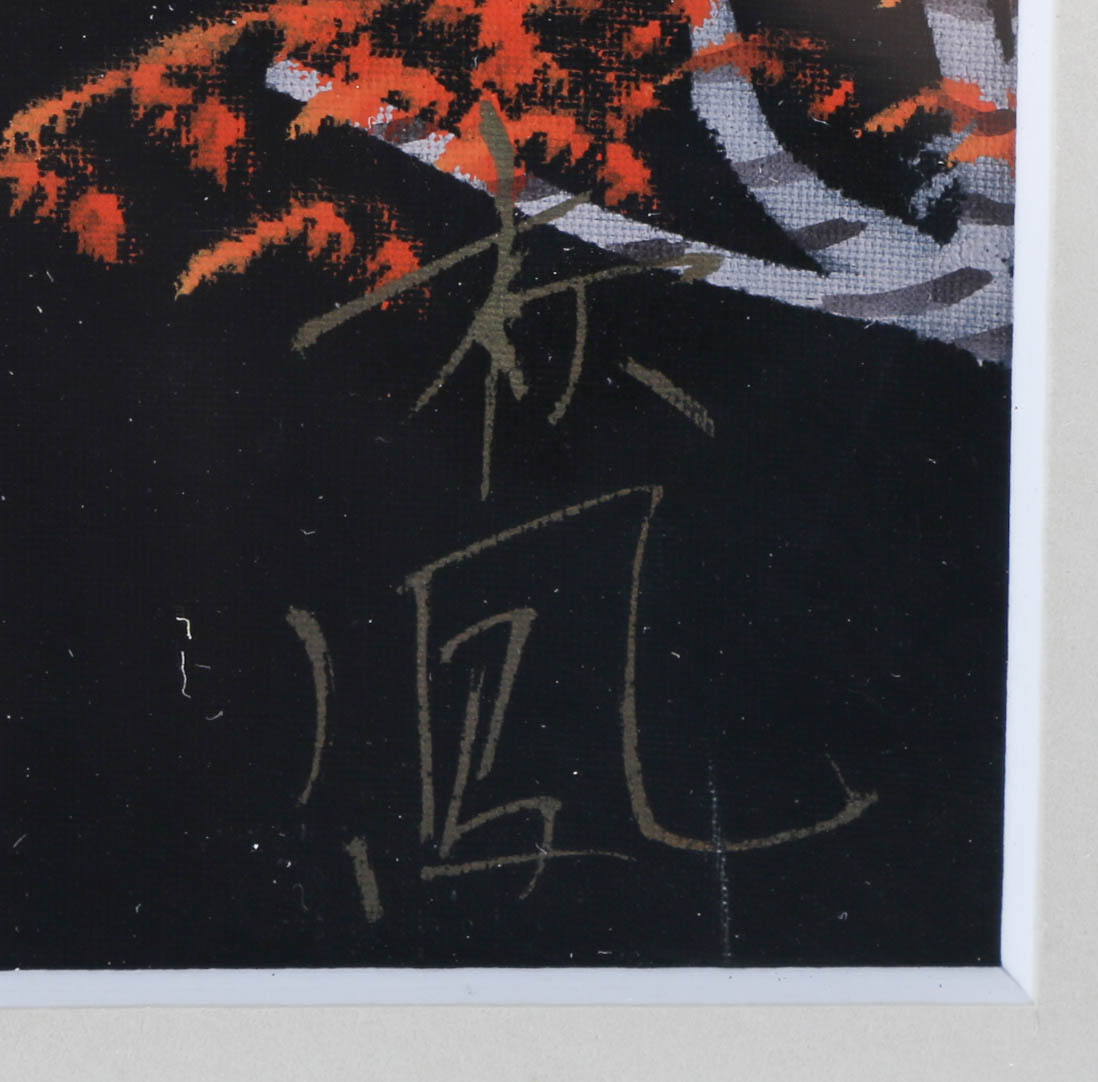 Signed Original Mt. Fuji Oil on Silk