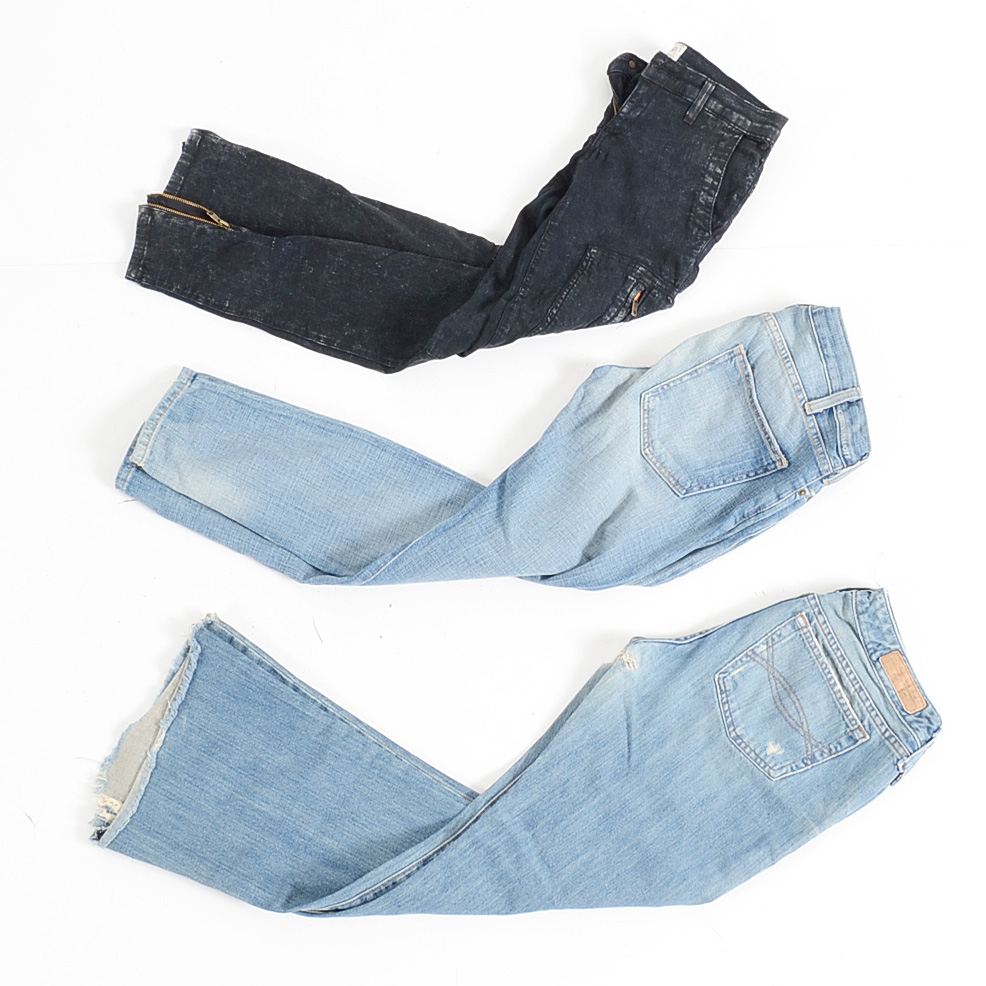 Three Pairs of Denim Pants Including Current/Elliot
