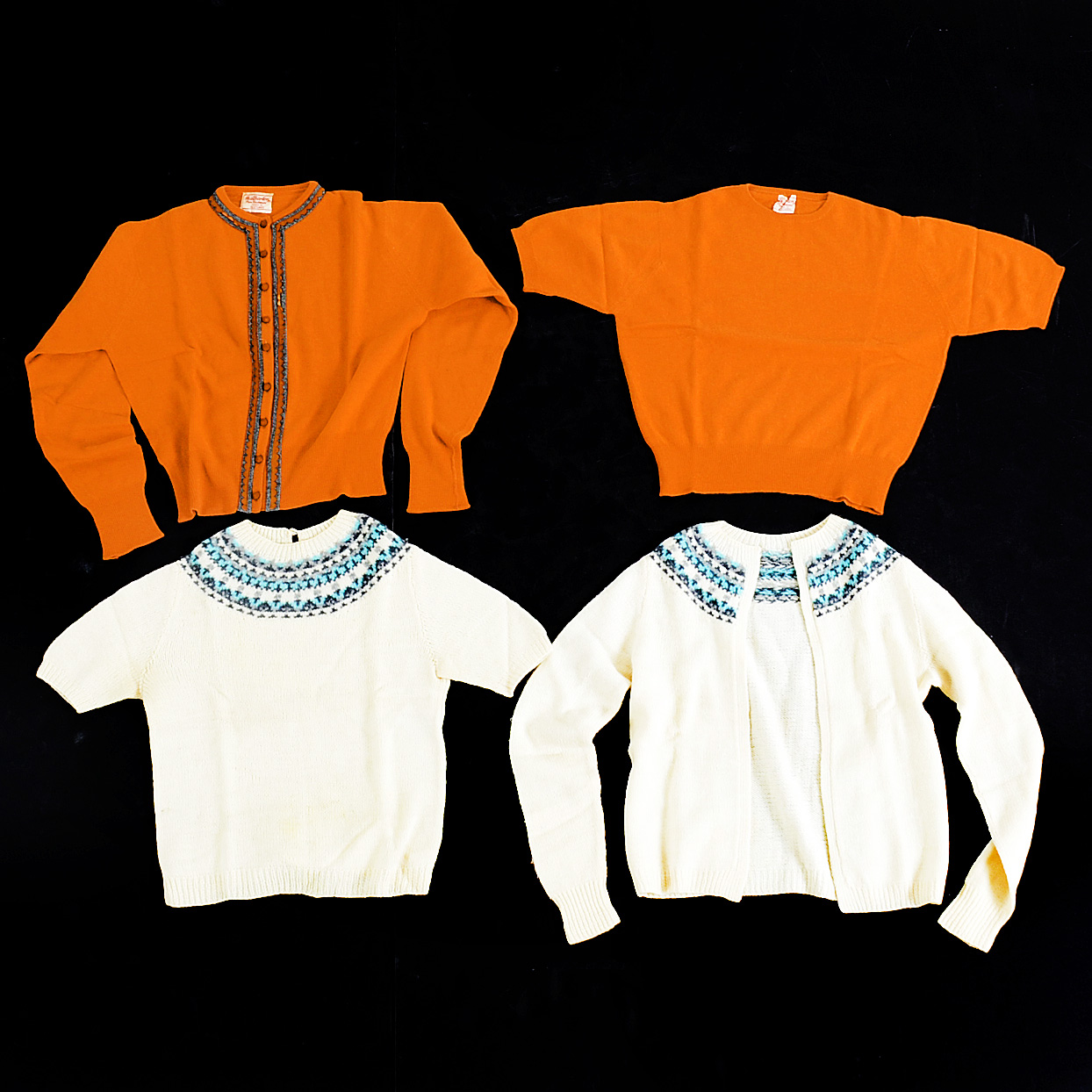 Two 1950s Vintage Sweater Sets in Wool and Cashmere