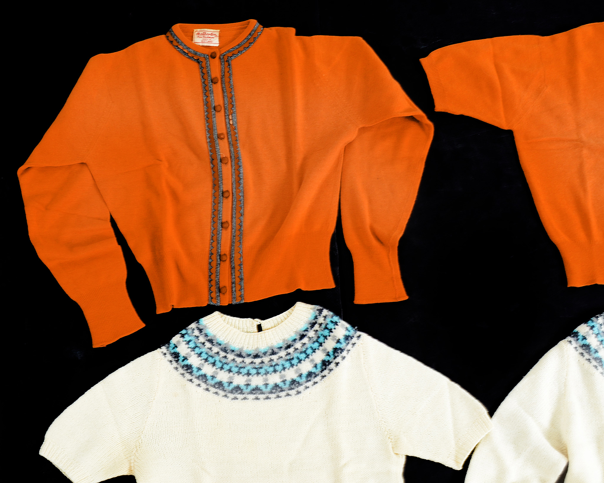 Two 1950s Vintage Sweater Sets in Wool and Cashmere