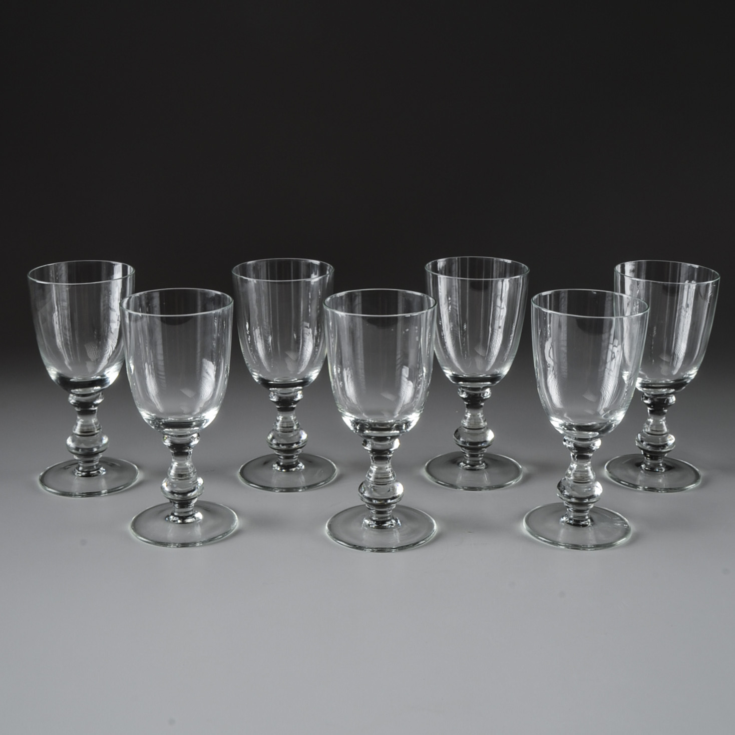 Seven Villeroy & Boch Glass "Isabelle" Claret Wine Goblets