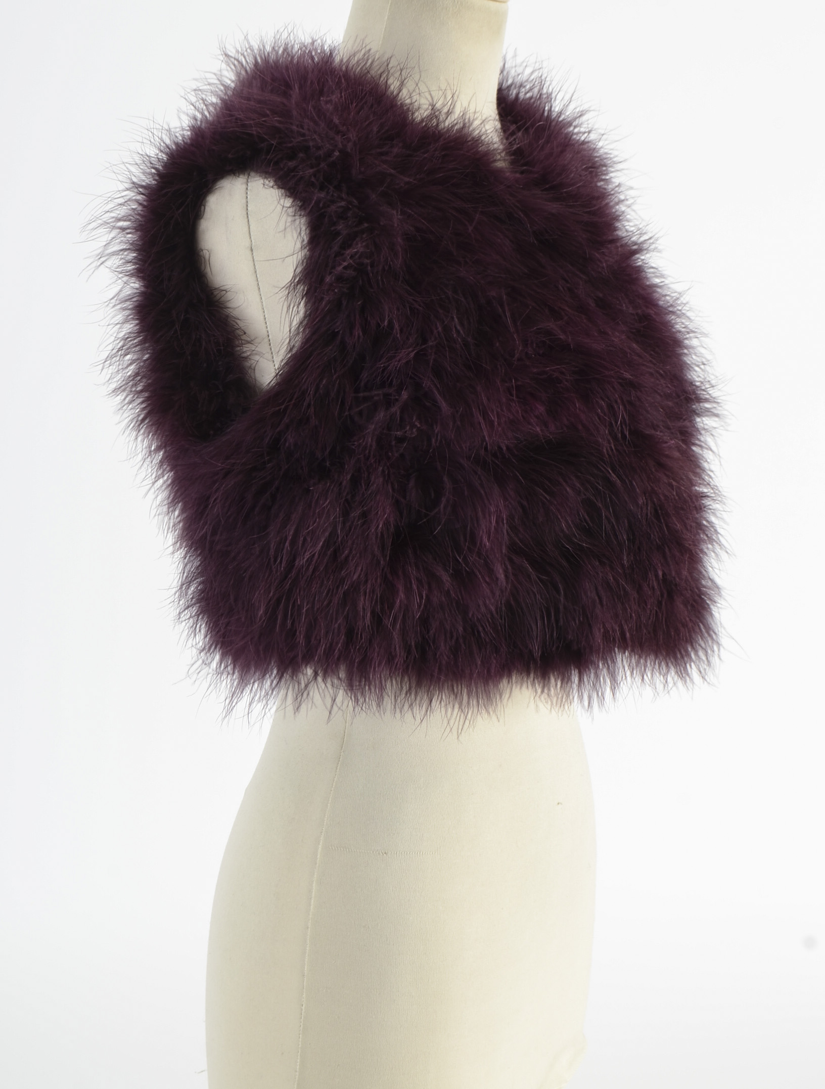 Forever 21 Purple Mesh and Feather Capelet