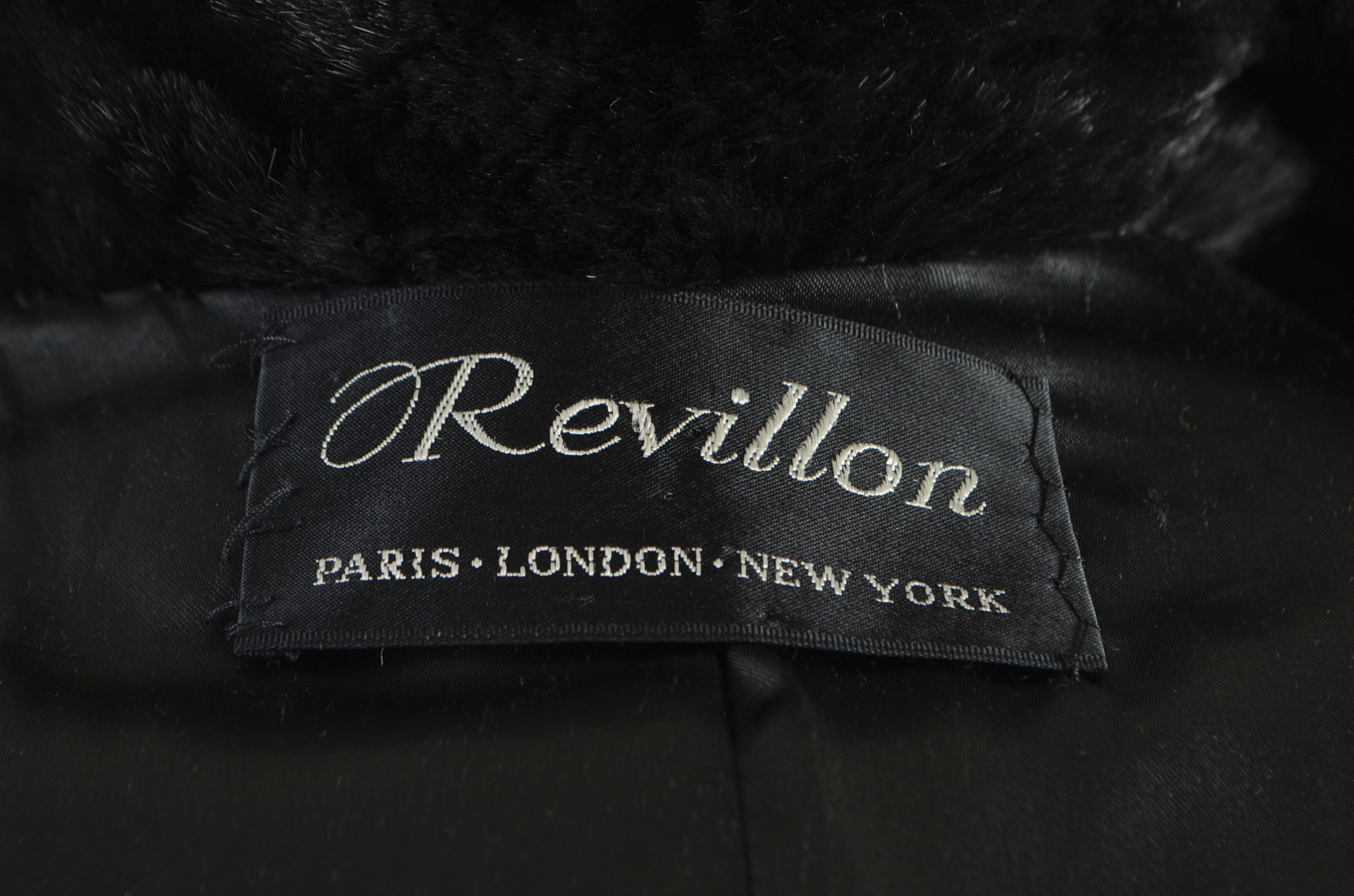 Revillon Black Mongolian Lamb Fur Coat