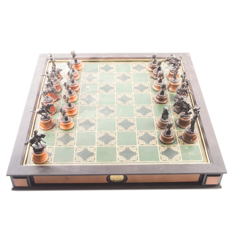 Frederic Remington Bronze Chess Set