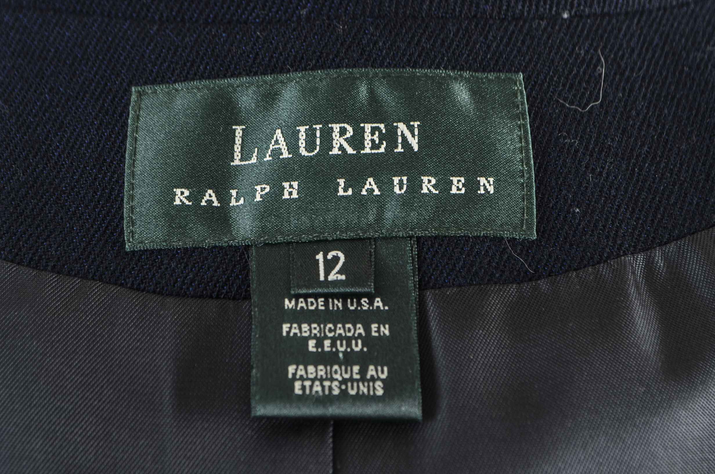 Women's Ralph Lauren Navy Worsted Wool Suit
