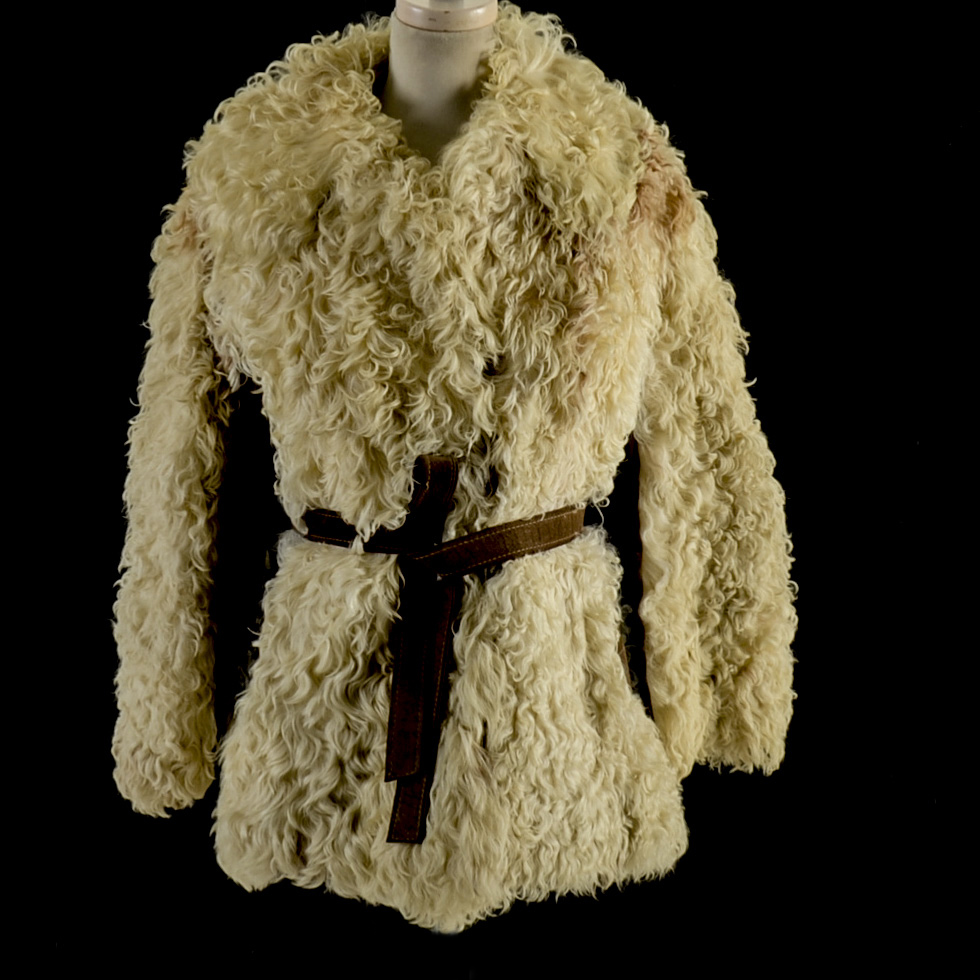 1970s Vintage Curly Lamb Fur Coat