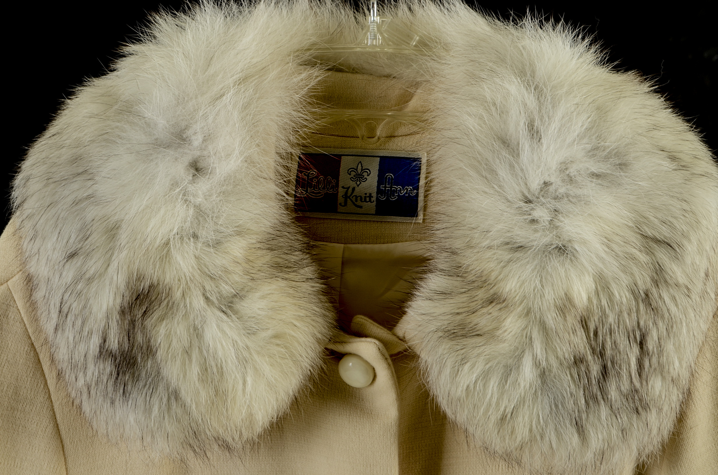 1960s Vintage Lilli Ann Knit Three Piece Ensemble with Blue Fox Trim