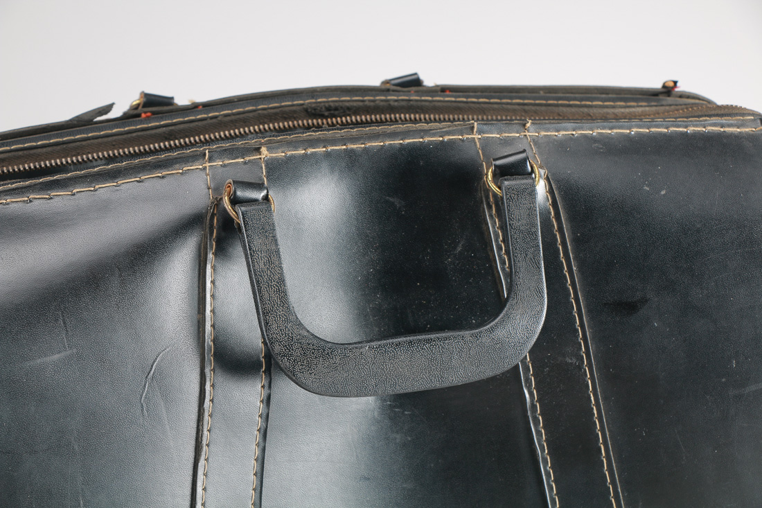 Black Leather Doctor Bag with Supplies