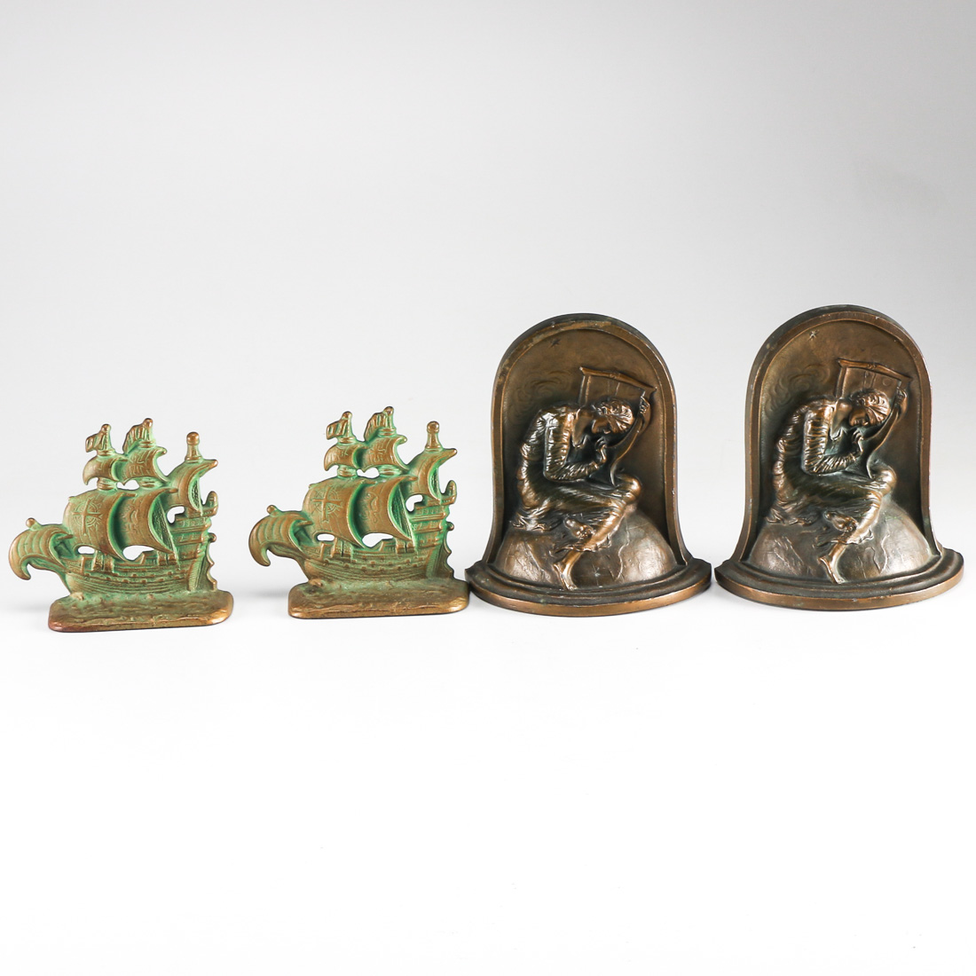 Two Sets of Metal Bookends