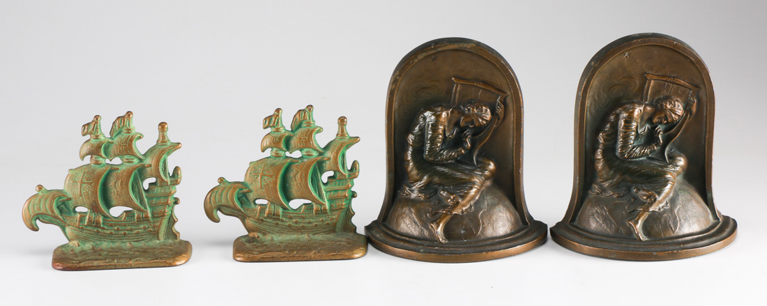 Two Sets of Metal Bookends