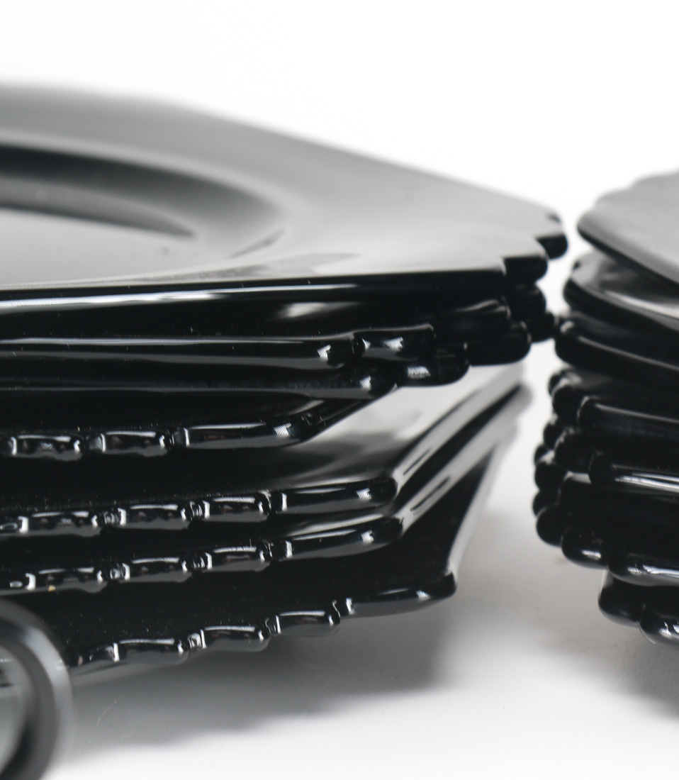 Black Art Deco Style Dinnerware