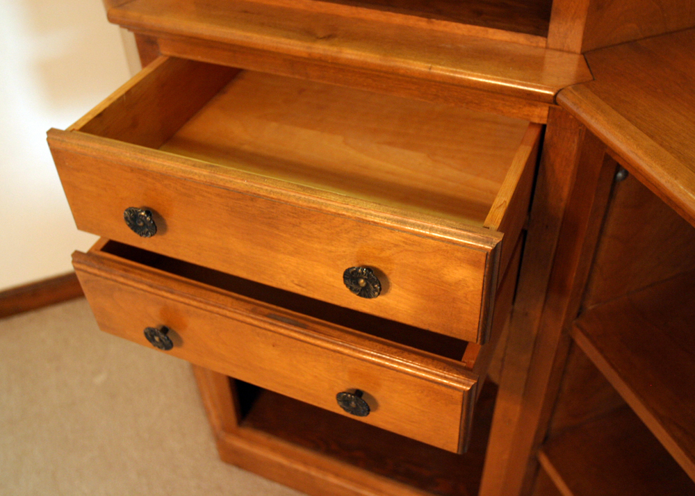 Vintage Ivan Emerick Solid Wood Corner Cabinet