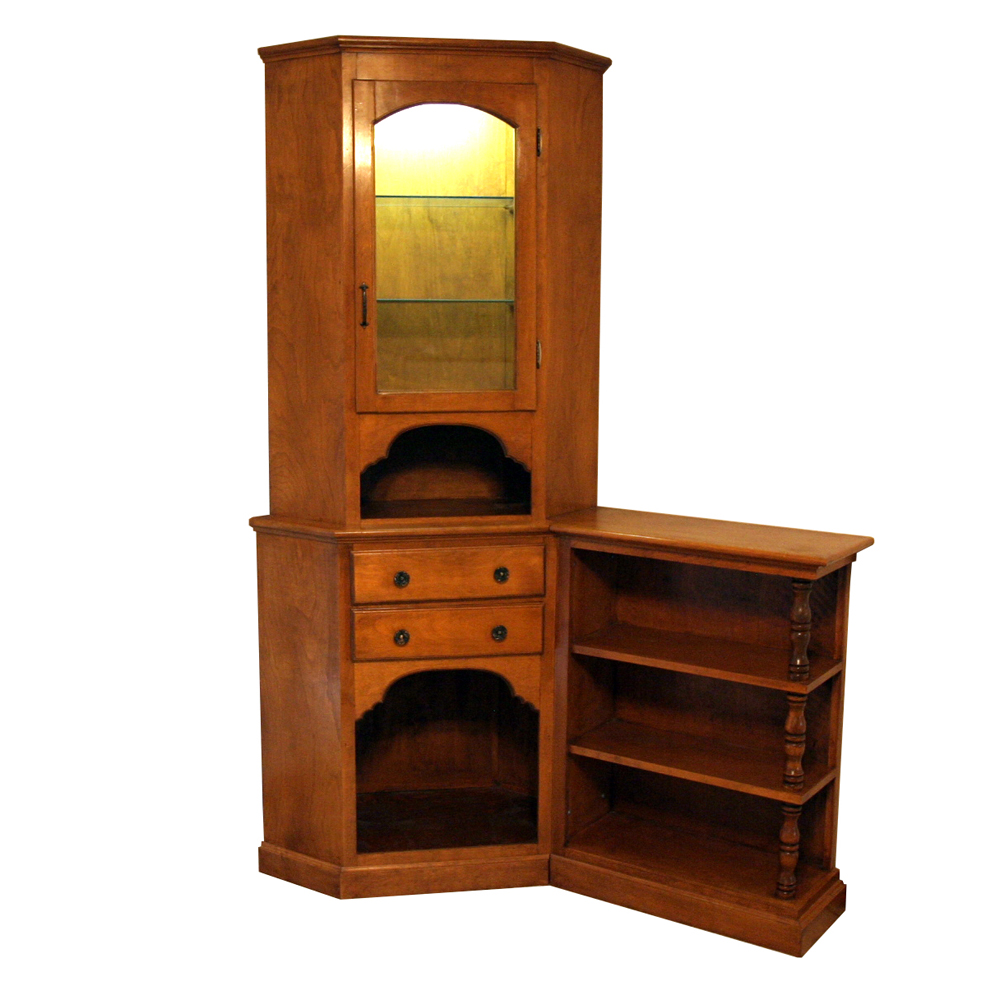 Vintage Ivan Emerick Solid Wood Corner Cabinet