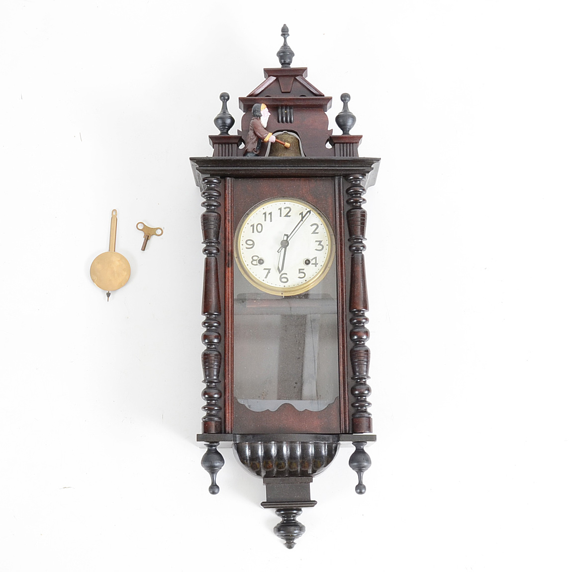 Antique Animated Monk Striking Bell Clock