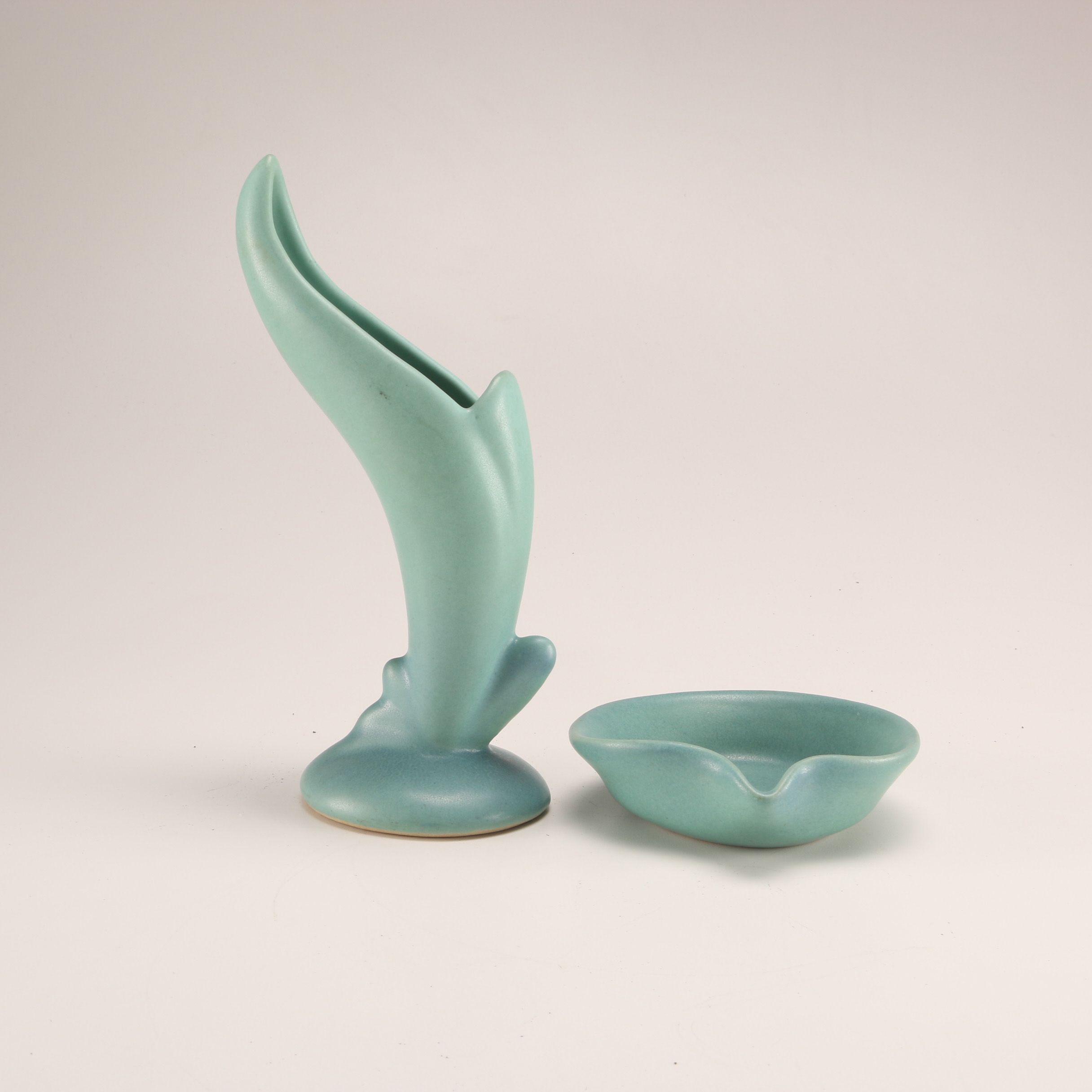 Van Briggle Pottery Vase and Dish