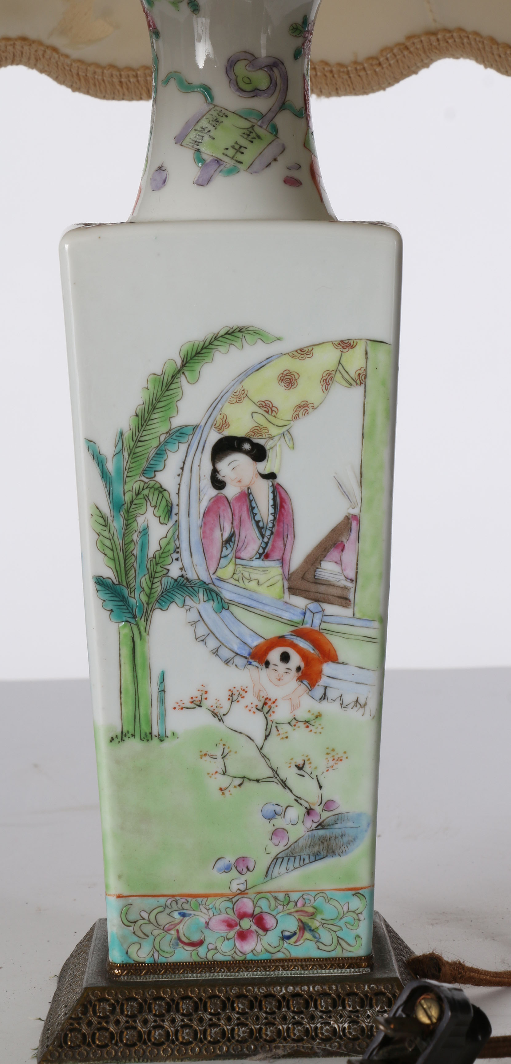 Vintage Hand Painted Chinese Lamp