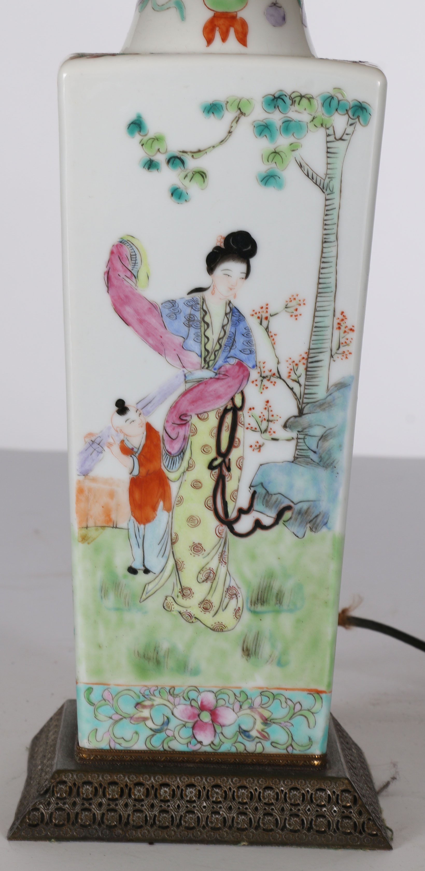 Vintage Hand Painted Chinese Lamp