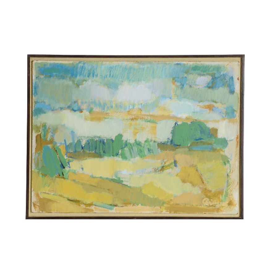 Harry Reisiger Original Acrylic "Landscape, Summer Day" - WVXU