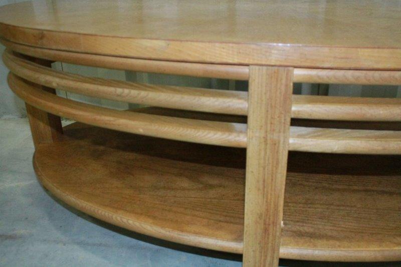 Late 20th Century Oval Coffee Table with Shelf