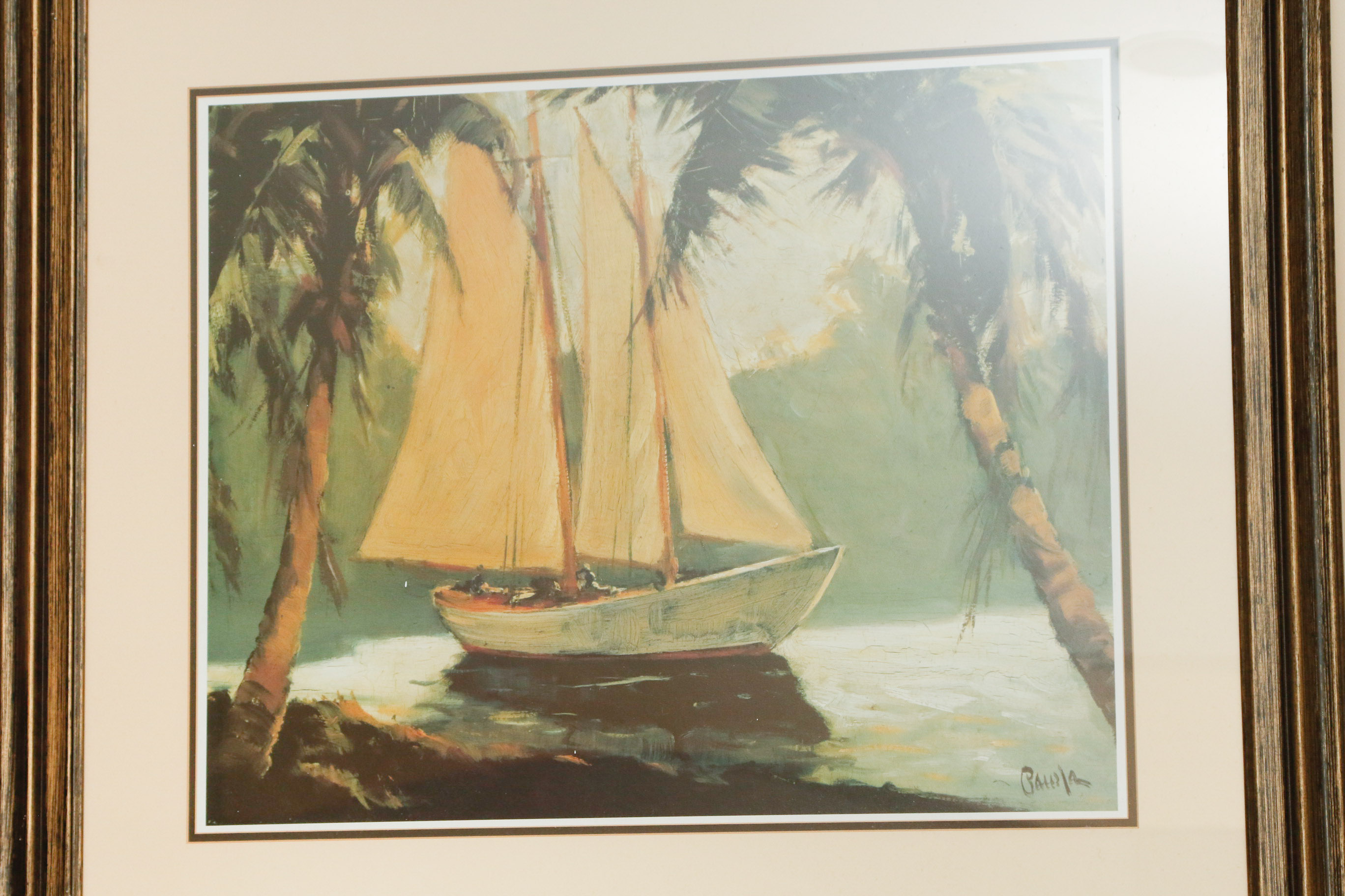 Frederick Pawla "Sailboat Santa Barbara" Framed Art Print
