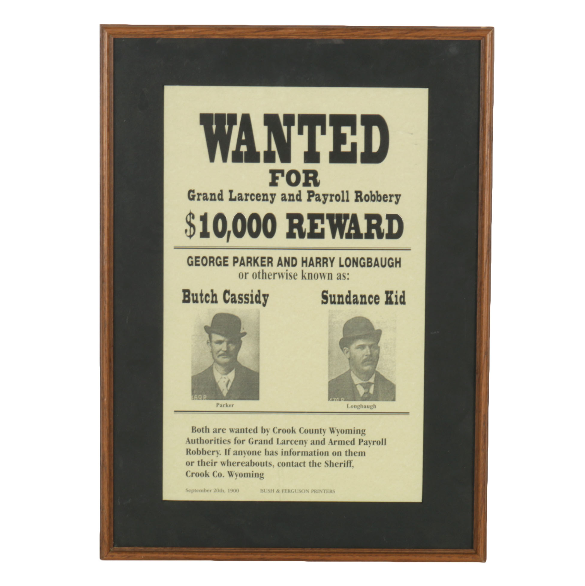 Butch Cassidy And Sundance Kid Wanted Poster