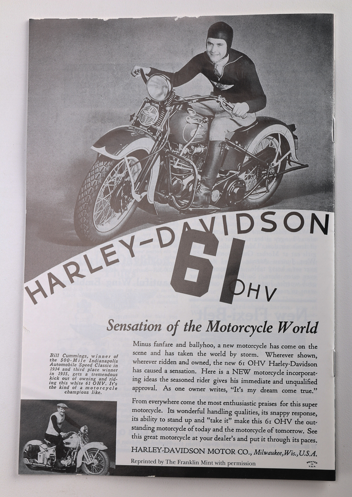 Franklin Mint 1936 Harley Davidson El Knucklehead Road Rally Edition Die-Cast Scale Model