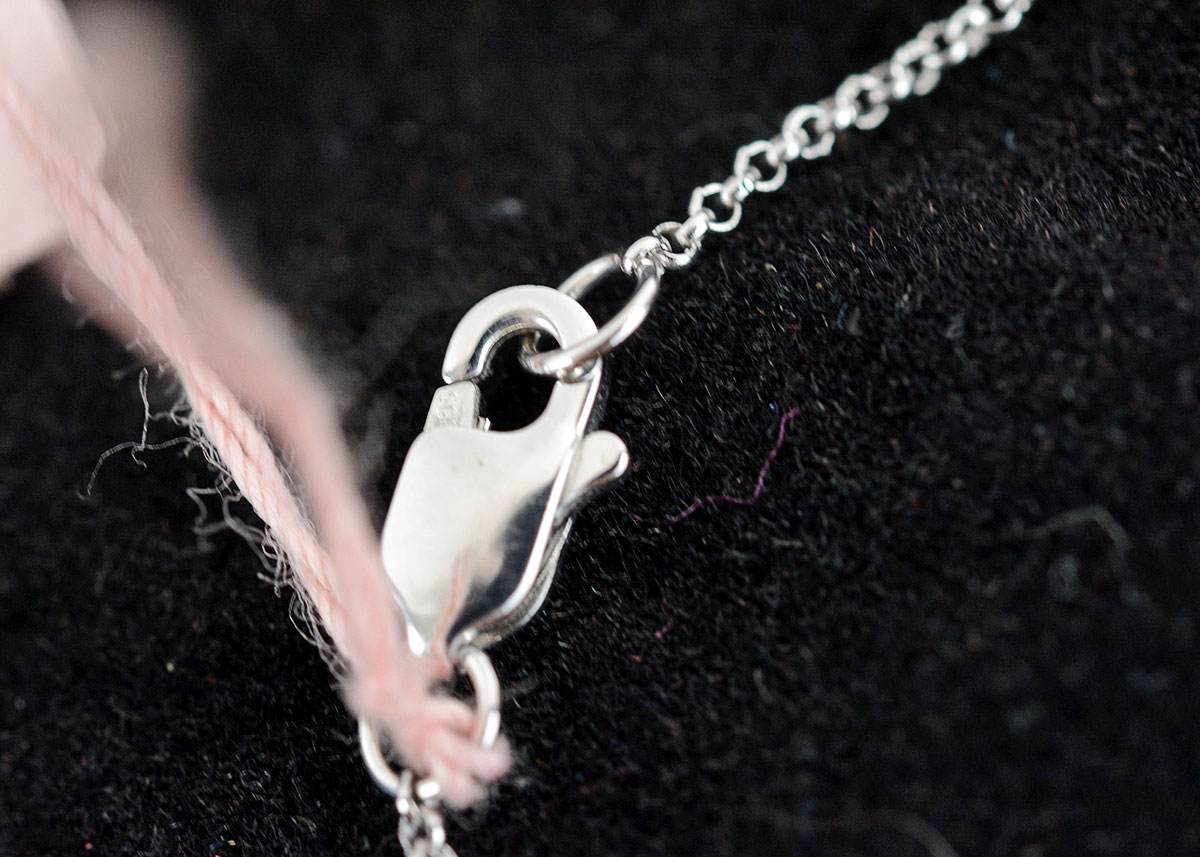 "The Rhythm" 14K White Gold and Diamond Lyre Pendant Necklace