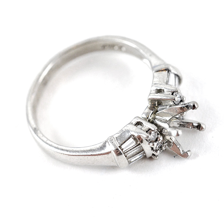 Platinum and Diamond Semi Mount Ring