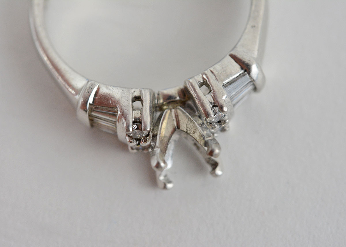 Platinum and Diamond Semi Mount Ring