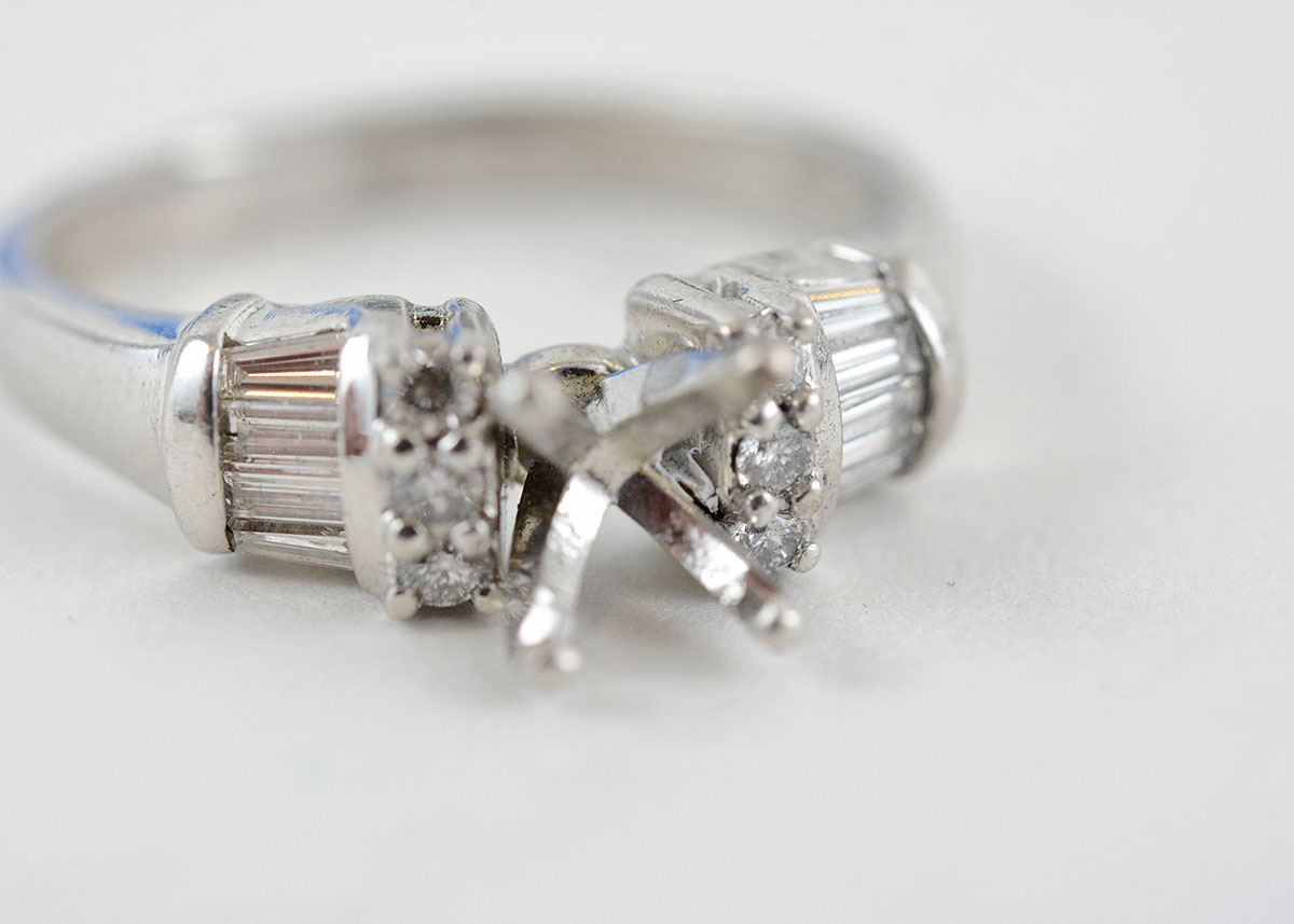 Platinum and Diamond Semi Mount Ring