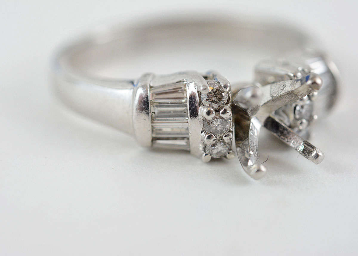 Platinum and Diamond Semi Mount Ring
