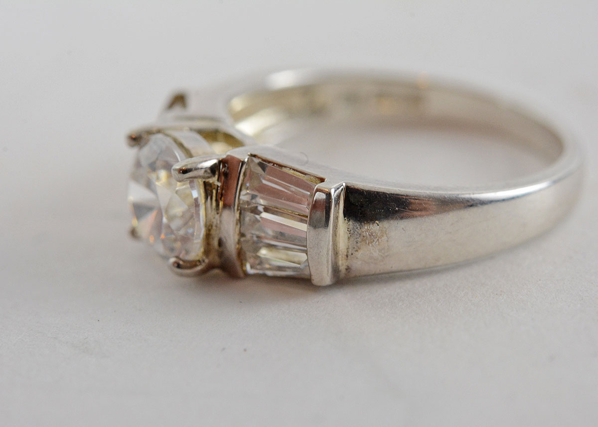 Sterling Silver and Cubic Zirconia Engagement Ring