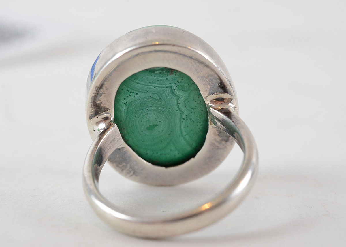 Sterling Silver and Malachite Ring