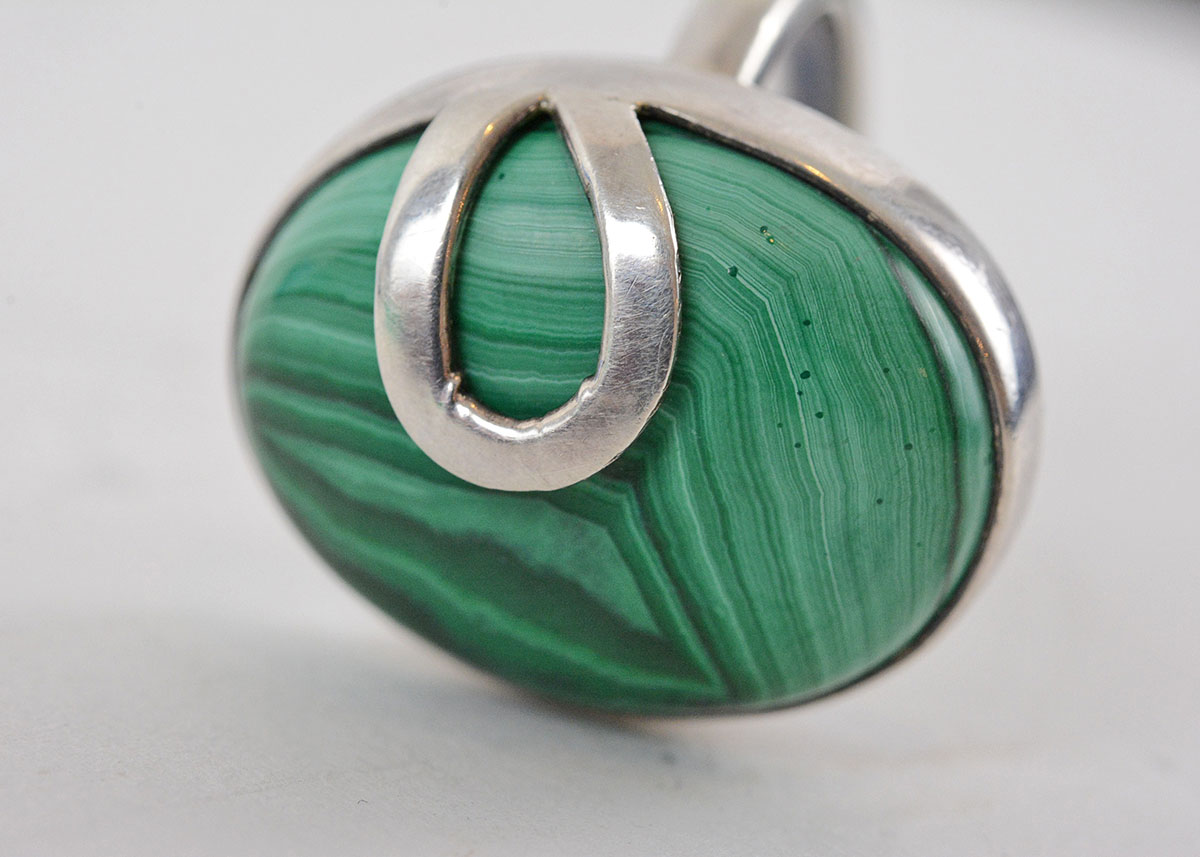 Sterling Silver and Malachite Ring